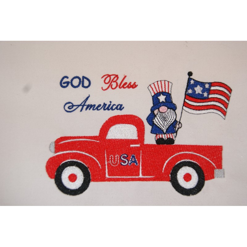 4th of July Truck Machine Applique Design Independence Day Applique ...