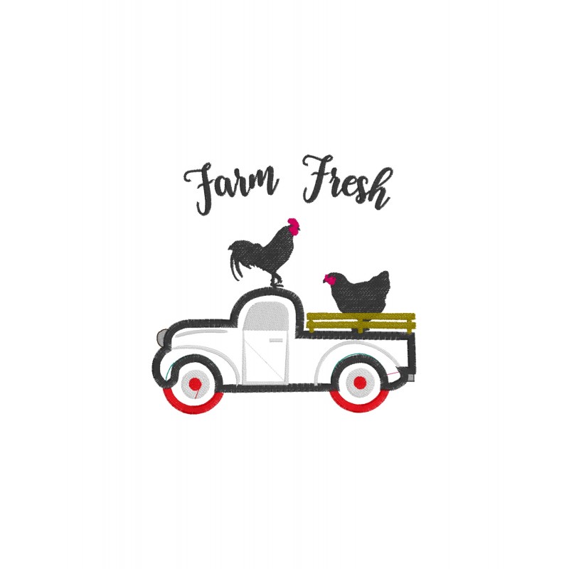 Chicken Truck Embroidery